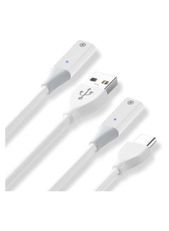 Buy Charging Adapter Cable, Compatible with Apple Pencil 1st Generation, USB-C Male to Pencil 1st Gen Charging Cord, USB-A Charger Connector for iPad Pen 1st Gen - 2 Pack, 1m in UAE