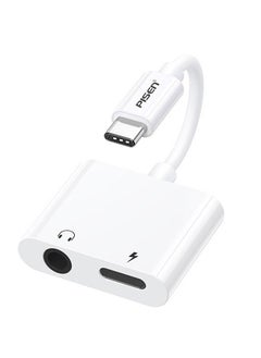 اشتري PISEN USB C إلى 3.5mm Headphone Jack Audio Charger Adapter DAC Type C Aux Earphone Splitter متوافق مع iPad Pro 2021 M1 ، iPad mini 6 ، Galaxy S21 + ، Ultra S10 Lite Note10 A90 Tab S6 ، Huawei P30 في السعودية