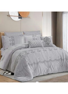 Buy HOURS a luxurious super soft winter comforter set made of warm velvet fur with a modern design 8 pieces king size in Saudi Arabia