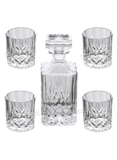Buy Glasses and Decanter Set, Decanter Lead-Free Crystal Glass, Tasting Cups  Old Fashioned Glass,  (1 Decanter & 6 Glasses Set) in UAE