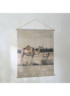 Buy Volga linen fir wood Camel Tapestry Wall Hanging 125 x 145 x 2.5 cm in UAE