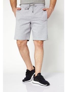 Buy Men Heather Basic Shorts, Grey in Saudi Arabia