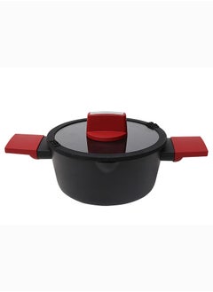 Buy Betty Crocker Non-Stick Casserole & Glass Lid 20Cm Black in Saudi Arabia