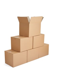 Buy HYFY [5 PCS] Carton box Large Double Wall Recyclable Corrugated Cardboard Box Moving Boxes Cardboard Boxes Cardboard Recyclable Shipping Boxes For Mailing Box Packaging Carton Boxes 5 ply 45x45x45cm in UAE