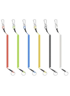 اشتري 6PCS Fishing Lanyard, Keychain Stretchy Retractable Coiled Lanyard Multifunctional For Pliers, Boating, Keys, Hiking Climbing Cycling Fishing في الامارات