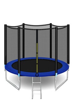 Buy 8FT Outdoor Trampoline for Kids Adult, Large Bungee Bed Jumping Mat and Spring Cover Padding with Safety Enclosure Net, Parent-Child Interactive Game Fitness Equipment in UAE