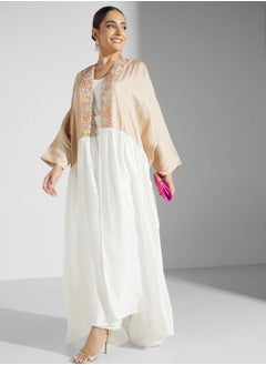 Buy Color Block Detail Abaya in Saudi Arabia