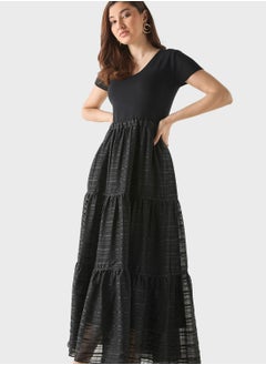 اشتري Scoop Neck Tiered Dress في السعودية