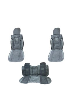 اشتري A Set Of Seat Covers, 5 Pieces For All Types Of Cars, Leather * Linen, Black Color في مصر