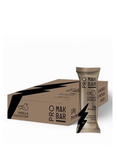 Buy mak bar pro vanilla choc chip flavor protein bar 12X55g in UAE