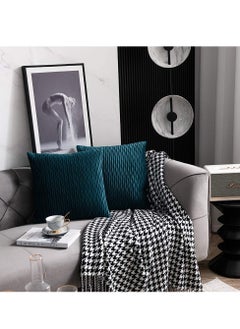 Buy 2 PCS Of Velvet Pleated Throw Pillow With Extra Comfort And Modern Luxury Look in UAE