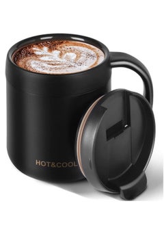 Buy Travel Coffee Cup 350 Ml Insulated Coffee Mug With Lip Stainless Steel Coffee Tumbler for Tea Ice Drinks Hot Beverage in Saudi Arabia