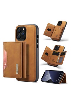 Buy Wallet Case Compatible with iPhone 13 Pro Max DG-MING Premium Leather Phone Case Back Cover Magnetic Detachable with Trifold Wallet Card Holder Pocket for iPhone 13 Pro Max (Coffee) in UAE