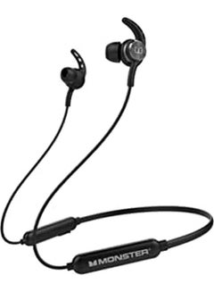 اشتري Monster iSport Spirit HD Bass Stereo Wireless Sport Earbuds, Bluetooth 5.0, Built-in Mic, Magnetic Connection for Sports - Black في مصر