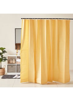 Buy Lenox Solid Shower Curtain With 16 Hooks 240x180 cm in UAE