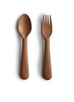 Buy Mushie Fork & Spoon Caramel in Saudi Arabia