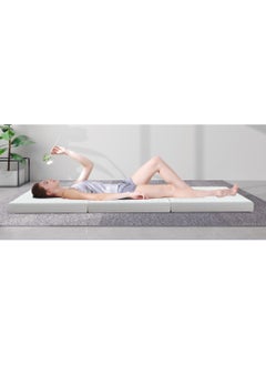 اشتري COMFY WHITE PORTABLE KNITTED COTTON MEDICATED FOLDING MATTRESS 180 X 90 X 10 CM في الامارات