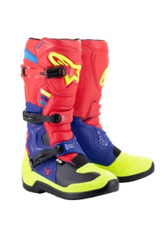 اشتري Alpinestars Tech 3 Boots Bright Red/Dark Blue/Yellow Fluo في الامارات