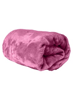 Buy Single Micro Fleece Flannel Blanket 260 GSM Super Plush and Comfy Throw Blanket Size 150 x 200cm Rose Pink in UAE