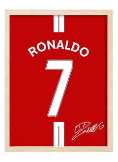 Buy Ronaldo Manchester United Autographed Jersey Poster with Frame 30x40cm in UAE