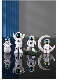 Buy Creative Astronaut Decoration 4-Pack Astronaut Statue Astronaut Statue Model For Astronaut Model Living Room TV Cabinet Hanging Decoration Children's Room Decoration Space Theme Birthday Gift - White in UAE