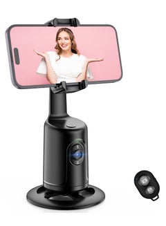 Buy Auto Face Tracking Tripod, No App, 360° Rotation Face Body Phone Camera Mount 3000mAh Rechargeable Battery Gesture Control, Smart Shooting Holder for Vlog, Streaming, Video, Tiktok- Black in UAE