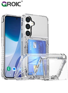 Buy Samsung Galaxy S24 Plus Clear Phone Case Compatible with MagSafe, Crystal Clear Slim Fit Thin Transparent Rugged Bumper Phone Cover Built-in Magnetic Ring Heavy Duty Shockproof in Saudi Arabia