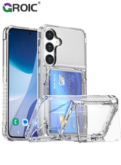 اشتري Samsung Galaxy S24 Plus Clear Phone Case Compatible with MagSafe, Crystal Clear Slim Fit Thin Transparent Rugged Bumper Phone Cover Built-in Magnetic Ring Heavy Duty Shockproof في السعودية