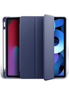 Buy Slim Stand Hard Back Shell Smart Cover Case for iPad Pro 13-Inch M4 (2024), Auto Wake/Sleep with Pencil Holder Dark Blue in UAE