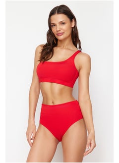 Buy Red One Shoulder High Waist Regular Bikini Set TBESS24BT00126 in Egypt