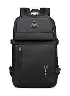 اشتري Ozuko 9479 Waterproof High Capacity Zipper Backpack With Front Storage Bag And Shoulder Buckle - Black في مصر