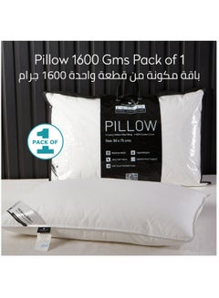 Pillow 1 Piece 1000 Gm Hotel Pillow King Size 50x75 cm Anti Allergy Bed  Pillow Soft Brushed Microfiber White price in Saudi Arabia, Noon Saudi  Arabia