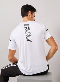 Buy Back & Front Print Detail Regular Fit T-Shirt in Saudi Arabia
