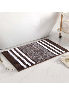 اشتري Bathroom Rugs Bath Mat 50x80cm Non Slip Fluffy Soft Plush Microfiber Shower Carpet Rug Machine Washable Quick Dry Ultra Bath Mats for Tub Bathroom and Shower Coffee Brown. في الامارات