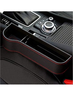 Buy Car Seat Gap Storage Box Cup Holder Multifunctional Car Seat Gap Filler Premium PU Leather Car Console Left Side Pocket Black in UAE
