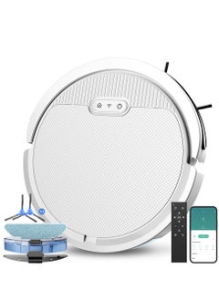 Buy Robot Vacuum And Mop Combo, App/Voice Control, 3 In 1 Robot Vacuum Cleaner, 4000pa Max Power Suction, Scheduled Cleaning, Automatic Recharge, For Pet Hair, Low Carpet in UAE