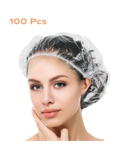 Buy Disposable Shower Caps, Thick Waterproof High Density Elastic Hair Caps for Women, Men, Travel, Spa, Hotel, Hair Salon, Home Use - Pack Of 100 Pcs in UAE