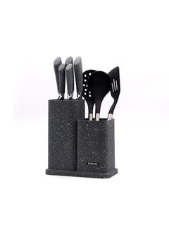 Buy Set of spoons and knives 9 black pieces in Saudi Arabia