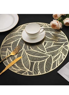 Buy Placemats Set of 6pcs, Round Leaf Place Mats for Dining Table Hollowed-Out Pressed Vinyl Table Mats for Holiday Party Wedding Accent Centerpiece Dinner Table Decoration in UAE