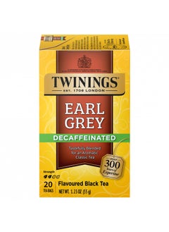 Buy Twinings Decaffeinated Earl Grey Individually Wrapped Black Tea Bags, 20 Count Pack of 6, Flavoured with Citrus and Bergamot in UAE