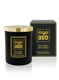 Buy Oud Organic Scented Candle - White Peach 220ml in UAE
