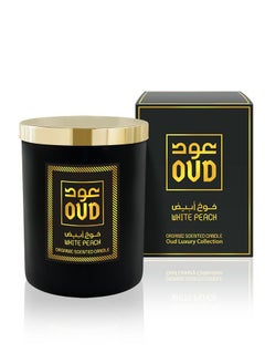 Buy Oud Organic Scented Candle - White Peach 220ml in UAE