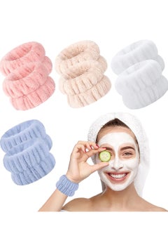 اشتري Face Wash Wristbands, Wrist Towels Bands for Washing Face Microfiber Wrist Spa Wristbands Absorbent Face Whishing Wristbands for Women Girls Prevent Water Spilling Down from Your Arms (8 Pcs) في الامارات