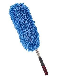Buy Car Cleaning Duster, Ultra Soft Microfiber Brush- Extendable Telescoping Handle Tool, Interior Exterior Multipurpose Smooth Cleaner for Car Office Home Use - Blue in Egypt