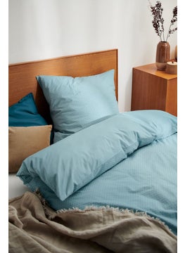 اشتري Premium Cotton Duvet Set Bed Sheet and Pillow Case, Turquoise في الامارات