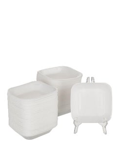 Buy Foam Plates 1/8 Kg White Rectangular Foam Plates - Single Use (12) in Egypt