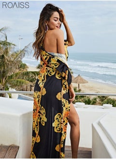 اشتري 2 Piece Women's Printed Swimsuit One Piece Swimsuit Long Sleeve Sunscreen Cardigan في الامارات