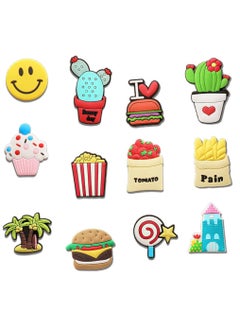 اشتري Food Refrigerator Magnets, 12pcs Cartoon Cute Refrigerator Magnetic Stickers for Toddlers, Strong Magnetic Soft Rubber Children Educational Magnets Toys for Kitchen Office Dry Erase Board Whiteboard في الامارات