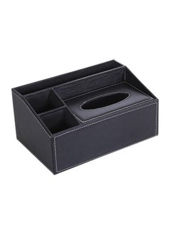 Buy Multifunctional Leather Rectangular Tissue Box Tissue Storage Box with Pen Pencil Stationery Phone Remote Holder Storage Box for Home Restaurant and Office in UAE