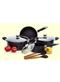 Buy Cooking Set Non Stick Cookware Set of 10 Pieces Cooking Set Dishwasher Safe Nonstick Coating Induction Compatible in Saudi Arabia